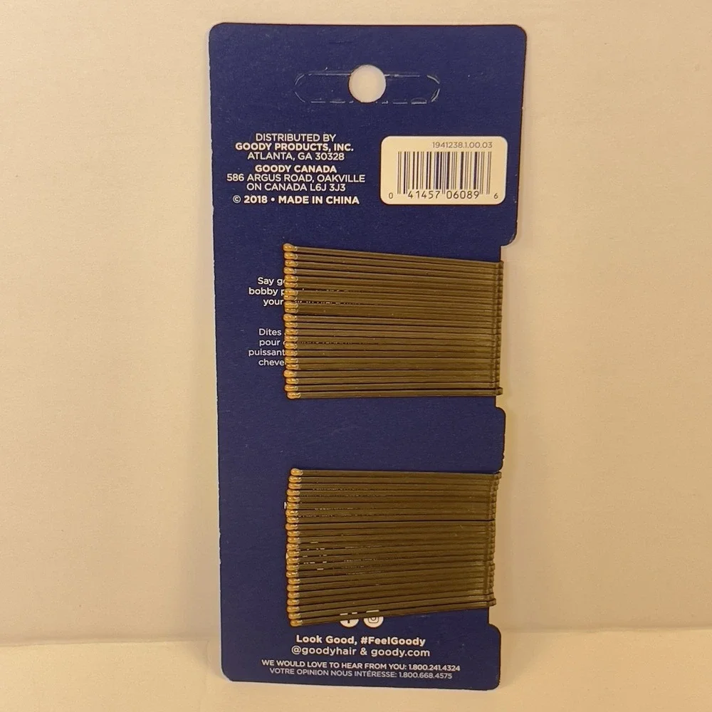 Bobby Pins 45 Ct, Brunette Brown, High Gloss Bobby Hair Pins Styling 2018 NOS!